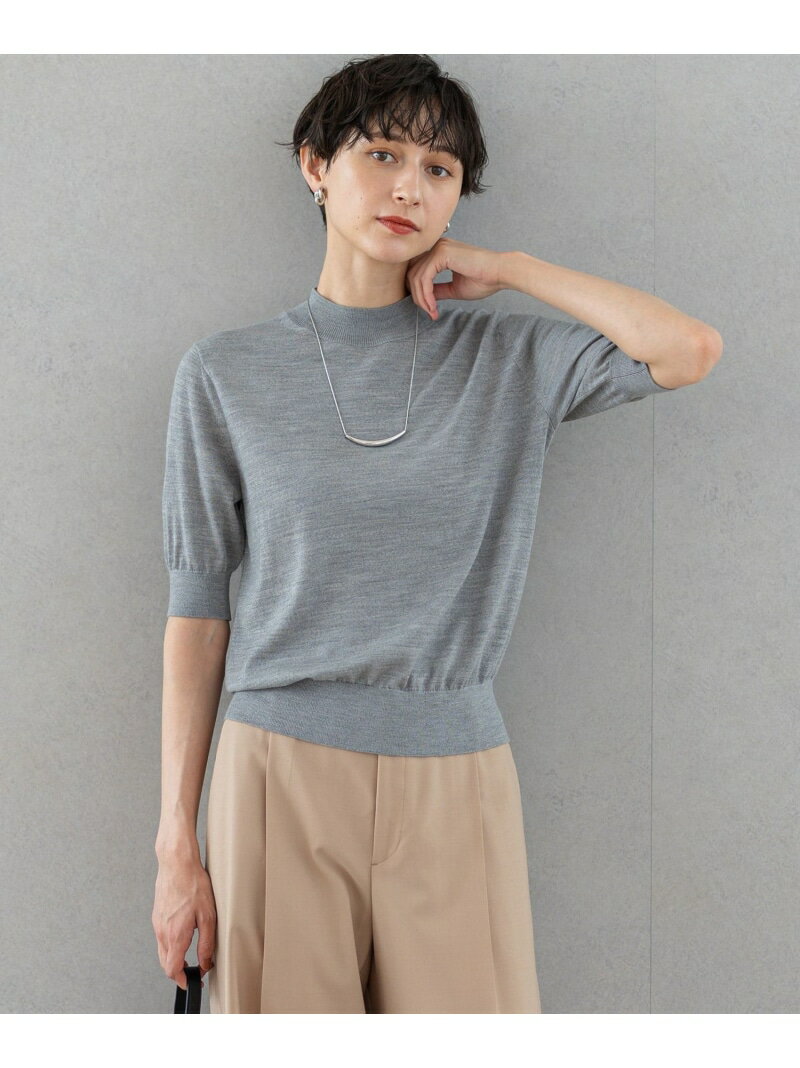 樂天商城 - 【SALE／40%OFF】【洗える】サステナブルウール モックネック 5分袖 ニット 23区 ニジュウサンク トップス ニット ネイビー オレンジ ブルー【RBA_E】【送料無料】[Rakuten Fashion]