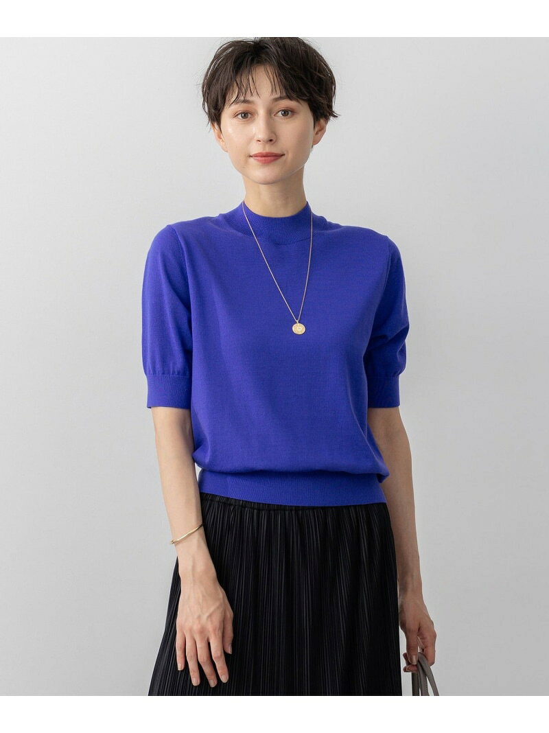 【SALE／40%OFF】【洗える】サステナブルウール モックネック 5分袖 ニット 23区 ニジュウサンク トップス ニット ネイビー オレンジ ブルー【RBA_E】【送料無料】[Rakuten Fashion] 23ku-10011782 23区 楽天市場店 サンプル画像3