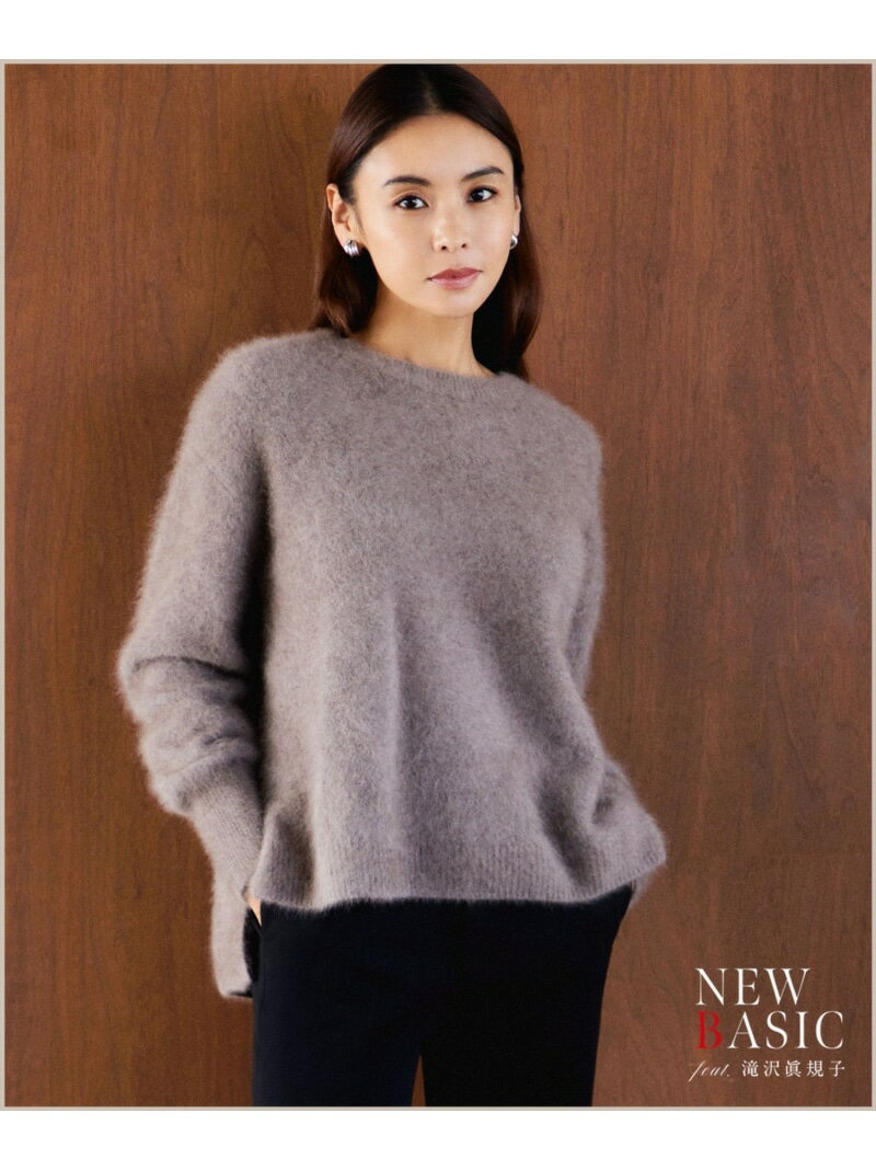 【SALE／40%OFF】【滝沢眞規子さん着用】クルーネック ヘアリー ニット 23区 S ニジュウサンク トップス ニット ブラウン グリーン ブルー【RBA_E】【送料無料】[Rakuten Fashion]のサムネイル