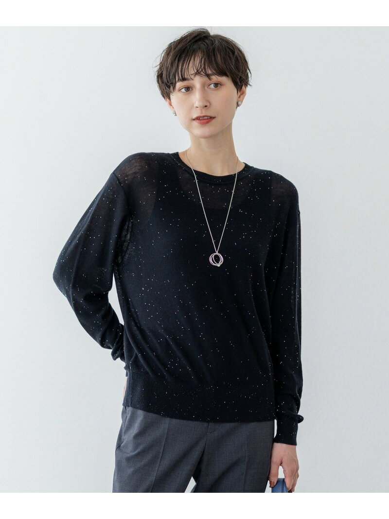 樂天商城 - 【SALE／50%OFF】【洗える】シアースパンコール ニット 23区 L ニジュウサンク トップス ニット ブラック ピンク【RBA_E】【送料無料】[Rakuten Fashion]