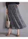 【SALE/50%OFF】【杏さん着用】オーナメントプリント ギャザースカート 23区 ニジュウサンク スカート ロング・マキシスカート ネイビー グレー【RB...