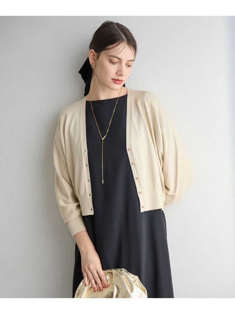 【SALE／40%OFF】【APPLAUDIR】コンパクト ドルマンスリーブ ラメカーディガン 23区 S ニジュウサンク トップス カーディガン ブラック グレー シルバー ピンク【RBA_E】【送料無料】[Rakuten Fashion]