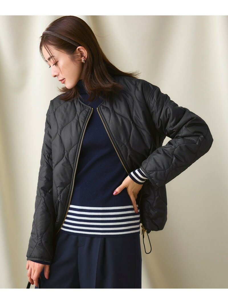 中綿パディング コンパクト アウター 23区 ニジュウサンク ジャケット・アウター ダウンジャケット・ダウンベスト ベージュ ブラック【送料無料】[Rakuten Fashion]のサムネイル