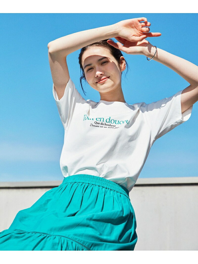 【SLOW/洗える】ロゴ Tシャツ 23区 L ニジュウサンク トップス カットソー・Tシャツ ホワイト ブラック ネイビー【送料無料】[Rakuten Fashion]