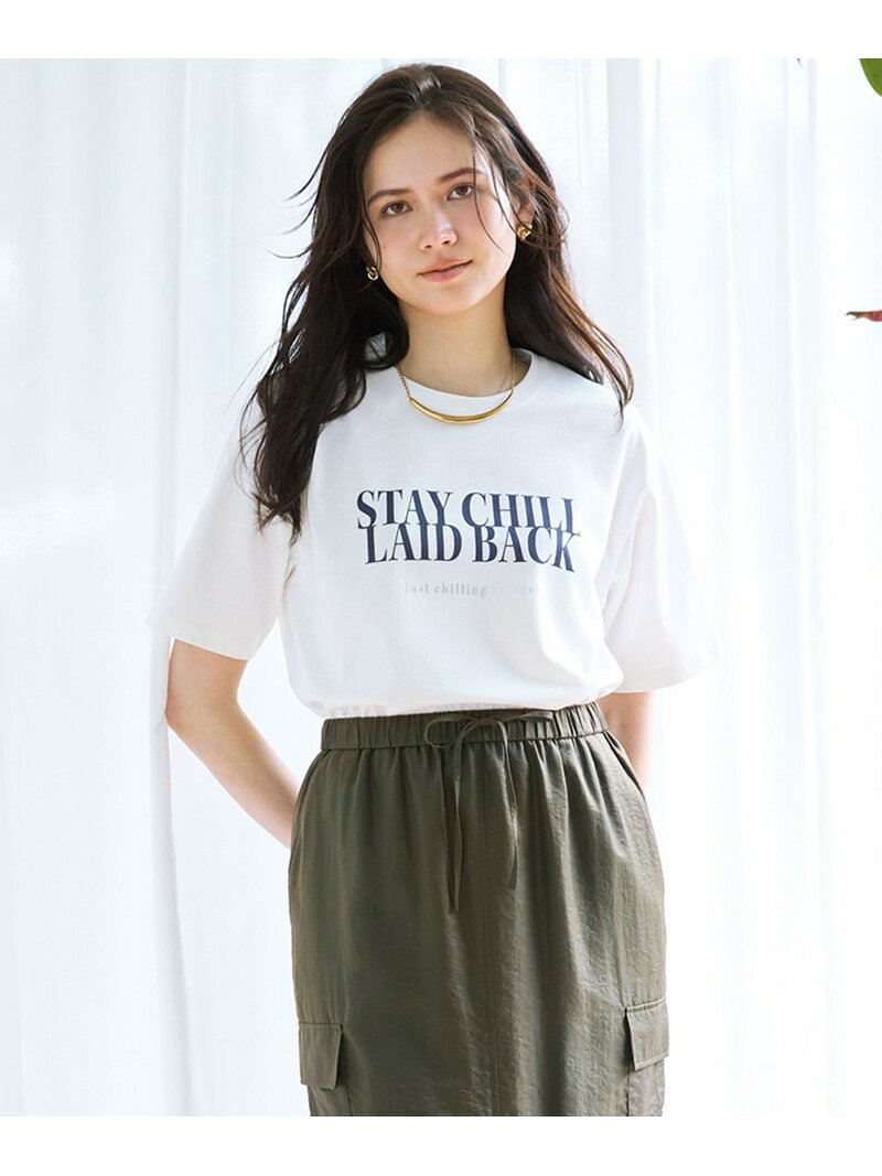 樂天商城 - 【SLOW/一部店舗限定】MVSコットン ロゴTシャツ 23区 ニジュウサンク トップス カットソー・Tシャツ パープル カーキグリーン ホワイト【送料無料】[Rakuten Fashion]