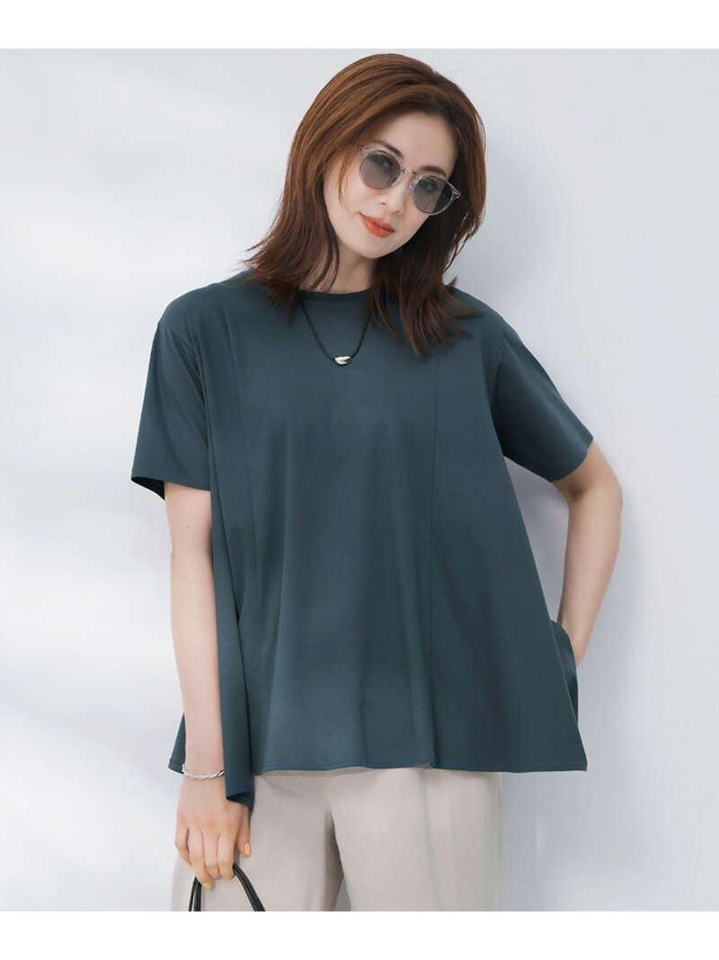 【SALE／20%OFF】【GLOW6月号掲載/汗じみ防止】スムースデザイン フレア Tシャツ 23区 S ニジュウサンク トップス カットソー・Tシャツ ベージュ ホワイト グレー【RBA_E】【送料無料】[Rakuten Fashion]