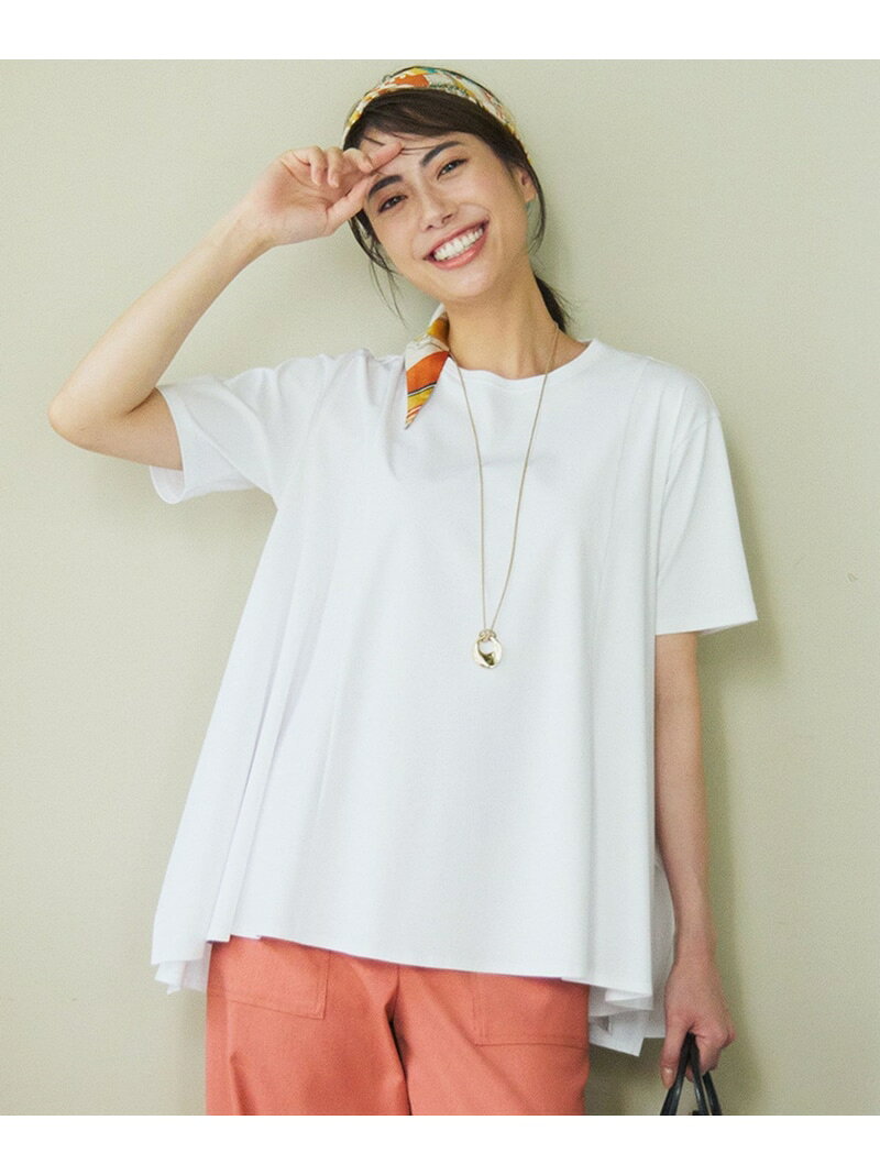 【SALE／20%OFF】【GLOW6月号掲載/汗じみ防止】スムースデザイン フレア Tシャツ 23区 S ニジュウサンク トップス カットソー・Tシャツ ベージュ ホワイト グレー【RBA_E】【送料無料】[Rakuten Fashion]