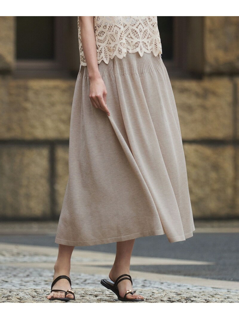 シャイニーシアーニットフレアスカー...