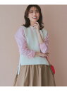 【SALE/50%OFF】【洗える】コットンポリエステルリリヤーン ニットベスト 23区 ニジュウサンク トップス ベスト・ジレ ネイビー ベージュ ホワイト【...
