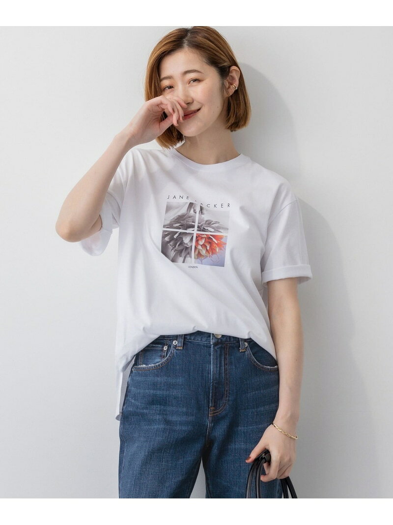 樂天商城 - 【洗える】JANE PACKERコラボ フォトプリント Tシャツ 23区 ニジュウサンク トップス カットソー・Tシャツ ブラック ホワイト【送料無料】[Rakuten Fashion]