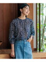 【SALE/40%OFF】【洗える】オーナメントプリント ブラウス 23区 S ニジュウサンク トップス シャツ・ブラウス グレー ネイビー【RBA_E】【送料...
