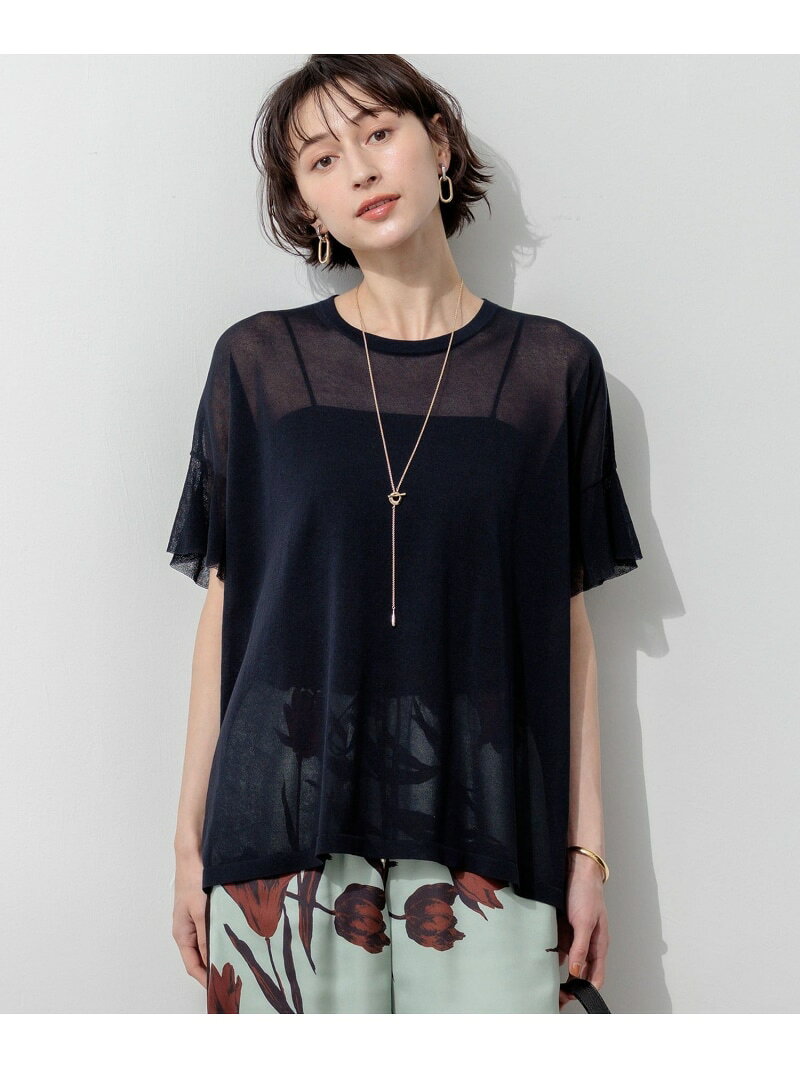 【SALE／30%OFF】ライトシアー フリルスリーブ ニット 23区 ニジュウサンク トップス ニット ピンク ネイビー【RBA_E】【送料無料】[Rakuten Fashion] 23ku-10013371 23区 楽天市場店 サンプル画像3