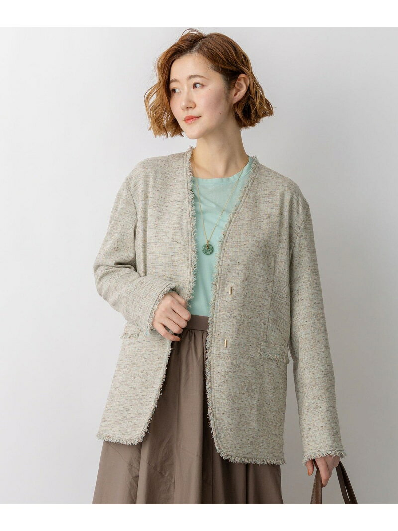 【SALE／40%OFF】リネンライクブッチャー フリンジノーカラージャケット 23区 ニジュウサンク ジャケット・アウター その他のジャケット・アウター【RBA_E】【送料無料】[Rakuten Fashion] 23ku-10012866 23区 楽天市場店 サンプル画像2