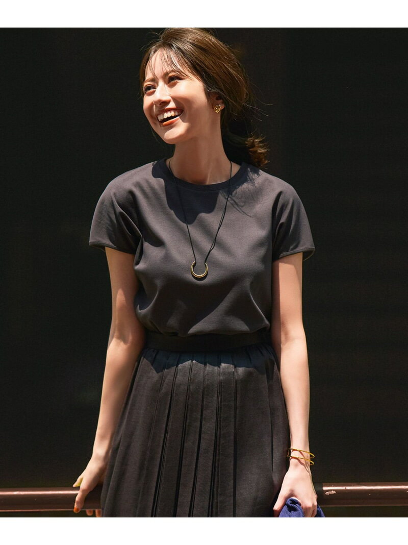 【SALE／20%OFF】【汗じみ防止/速乾性】フレンチスリーブ IT Tシャツ 23区 ニジュウサンク トップス カットソー・Tシャツ ベージュ ホワイト【RBA_E】【送料無料】[Rakuten Fashion]のサムネイル