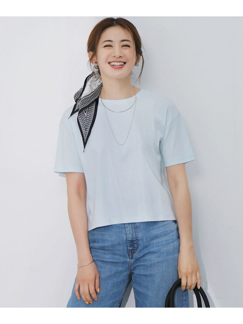 樂天商城 - 【SALE／20%OFF】【速乾性/汗じみ防止】半袖 クロップド IT Tシャツ 23区 S ニジュウサンク トップス カットソー・Tシャツ オレンジ ホワイト ベージュ【RBA_E】【送料無料】[Rakuten Fashion]