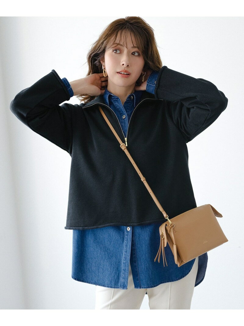 【SALE／40%OFF】【Oggi掲載】シャイニーコットンテリー ハーフジップ スウェット 23区 ニジュウサンク トップス スウェット・トレーナー ネイビー ホワイト【RBA_E】【送料無料】[Rakuten Fashion] 23ku-10012763 23区 楽天市場店 サンプル画像2