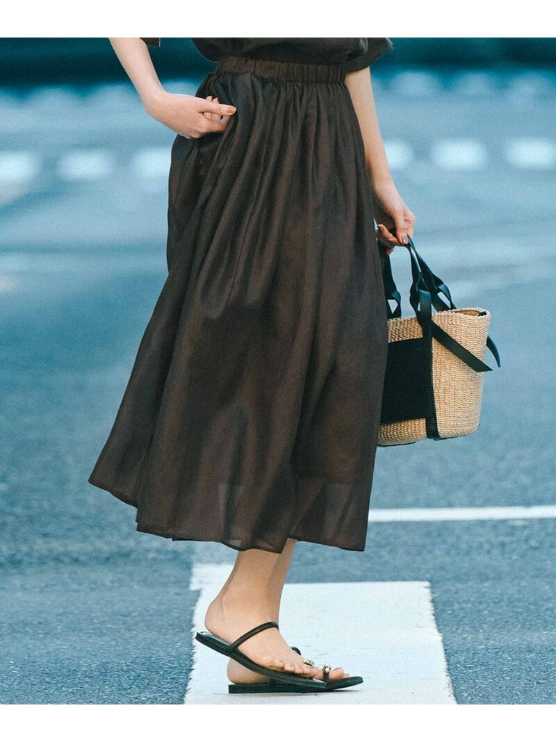 【SALE／30%OFF】【接触冷感/洗える】シアーフィルム フレアスカート 23区 L ニジュウサ