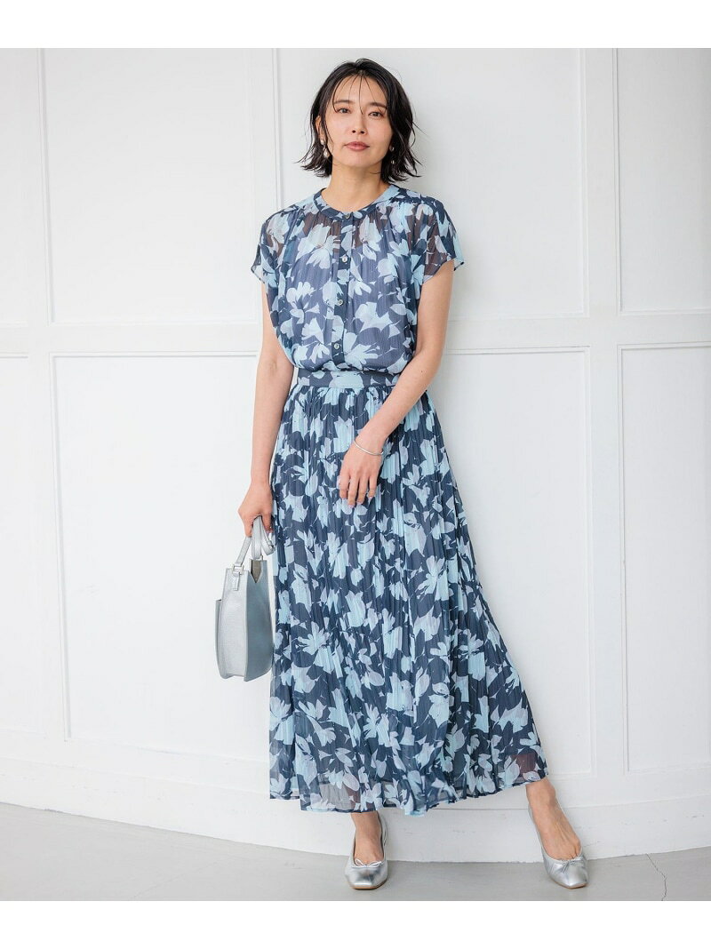 【SALE／50%OFF】【洗える】Ratti シャドーフラワープリント スカート 23区 ニジュウサンク スカート ロング・マキシスカート ネイビー【RBA_E】【送料無料】[Rakuten Fashion] 23ku-10009432 23区 楽天市場店 サンプル画像3