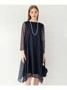 【APPLAUDIR】デリカレース ドレス 23区 S ニジュウサンク ワンピース・ドレス ドレス ブルー ネイビー【送料無料】[Rakuten Fashion...