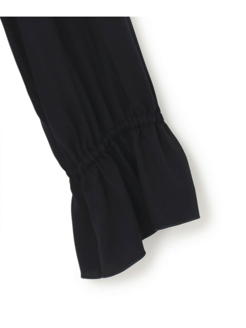 Rakuten Fashion 洗える パウダリーキュプラツイル スタンドネックブラウス 23区 ニジュウサンク シャツ ブラウス 長袖シャツ ホワイト ネイビー 送料無料 23ku