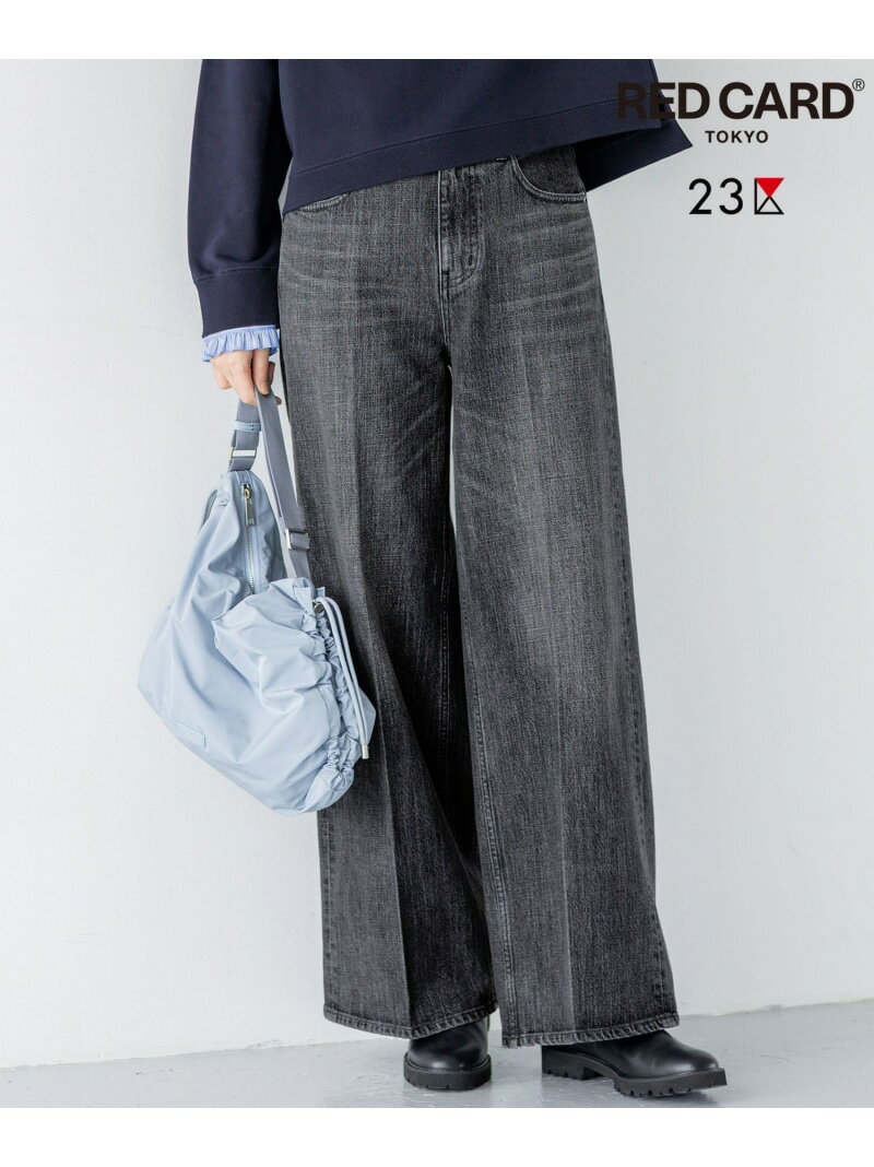 【RED CARD TOKYO×23区】 センタープレス デニム ワイド パンツ 23区 ニジュウサンク パンツ ジーンズ・デニムパンツ グレー ネイビー レッド ブルー【送料無料】[Rakuten Fashion]