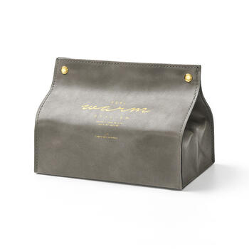 今だけ価格【ティッシュカバー 2個セット】 選べる2色 送料無料 モダンスタイル かっこいい クラフト グレー おしゃれ オシャレ シンプル オフィス 北欧スタイル 北欧 車 ティッシュケース ティッシュボックス 横置き ティッシュホルダー PU合皮 レザー調 [3]