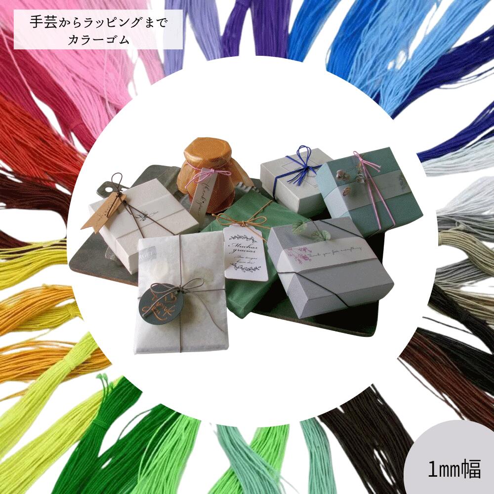 ラッピング ハンドメイド カラー カラフル カラーバリエーション 多色 カット売り 最短発送 ロングゴム カラー紐 編み物 小売り バラ売り 手芸材料 手作り おしゃれ オシャレ 可愛い 資材 プレゼント ※1-1