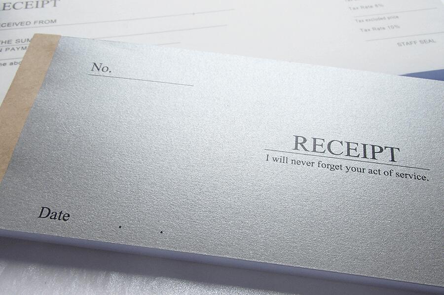 【領収書 オシャレ 領収証 50枚綴り】洋風領収書 洋風領収証 おしゃれ 複写 お洒落 インボイス対応 カーボン カーボン紙 英字 洋風 領収証の発行 スタイリッシュ かわいい 可愛い 日本語 高級感 控え付 紙文具 おしゃれな伝票 横長領収書 シンプル メール便 転写 人気 ♯ku 2