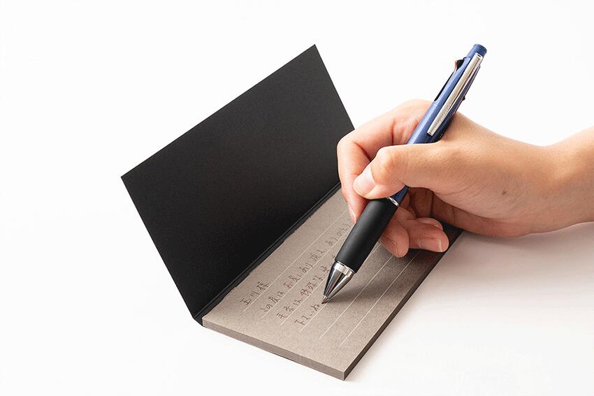 【一筆箋 メモ 質感重視 50枚】メッセージカード印刷無料 手紙 一言 便箋 スクエア 黒 ブラック アンティーク レトロ 返礼品 プレゼント お返し 特殊紙 おしゃれ オシャレ モノトーン 文房具 文具 ペン ブラウン グレー マット 愛媛百貨店クーポン対象商品 ♯ku 3