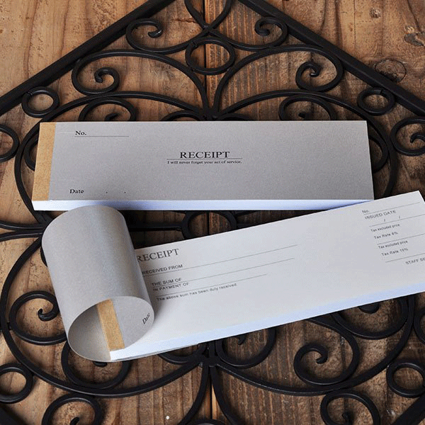 【領収書 オシャレ 領収証 50枚綴り】洋風領収書 洋風領収証 おしゃれ 複写 お洒落 インボイス対応 カーボン カーボン紙 英字 洋風 領収証の発行 スタイリッシュ かわいい 可愛い 日本語 高級感 控え付 紙文具 おしゃれな伝票 横長領収書 シンプル メール便 転写 人気 ♯ku 3