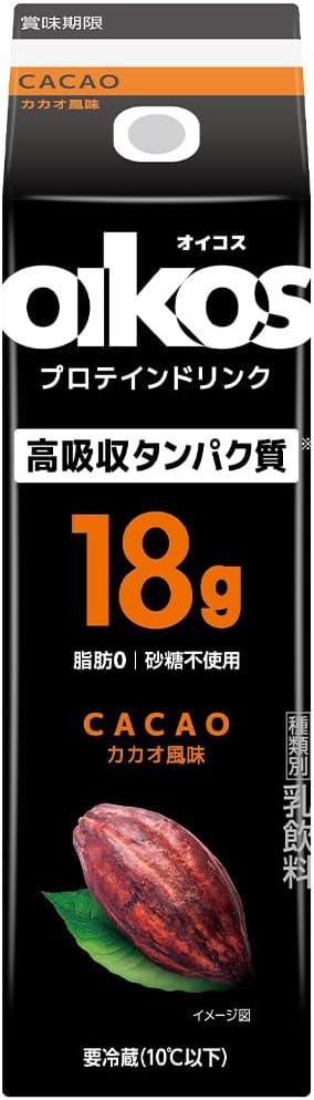 [冷蔵] ダノンジャパン ダノンオイコス プロテインドリンク 高吸収タンパク質18g カカオ風味 240ml×12本　送料無料