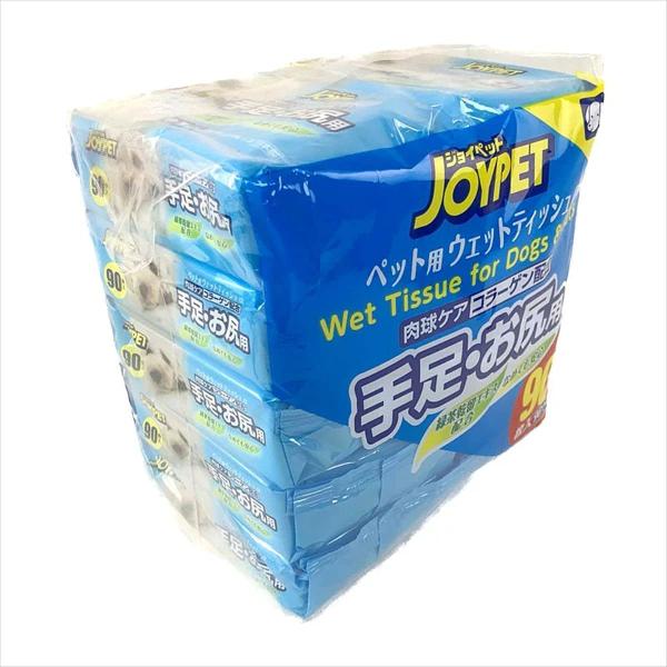 送料無料！ジョイペット ウェットティッシュ 犬猫 手足 お尻用 90枚入り×10 JOYPET Wet Wipes for Dog Cats