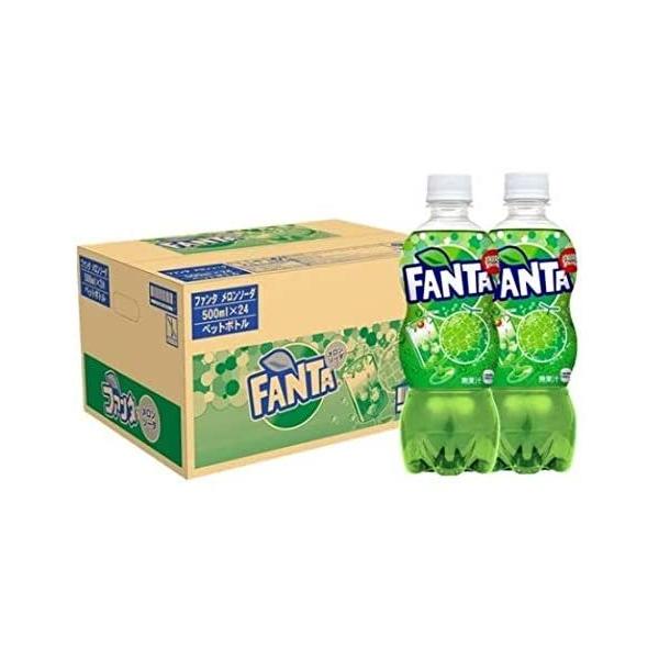 訳あり・賞味期限23年12月5日】【24本セット】コカ・コーラ ファンタメロンソーダ 500ml×24本　送料無料！【のサムネイル