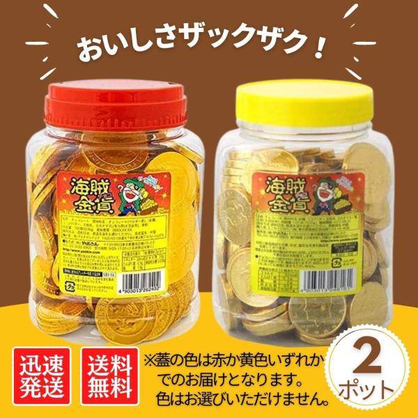 【2ポット】やおきんポット入り海賊金貨チョコ100枚（600g）×2ポット 送料無料！