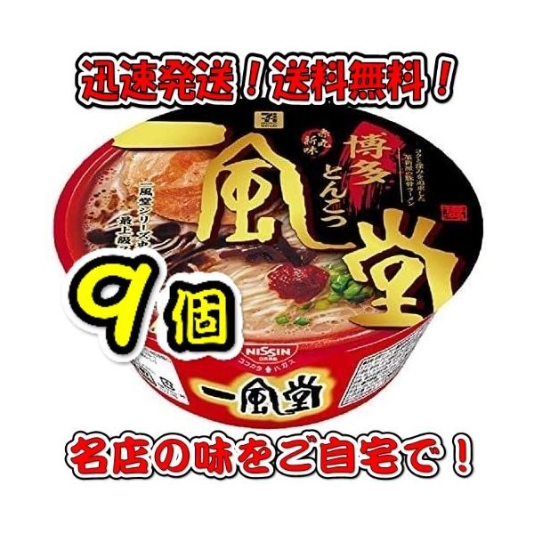 一風堂 ラーメン 【9個セット】日清食品 一風堂 赤丸新味 博多とんこつ 127g×9個 送料無料