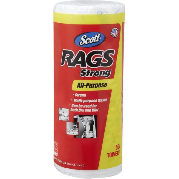 SCOTT Rags Strong 50カット ホワイト (275×245mm) 65830