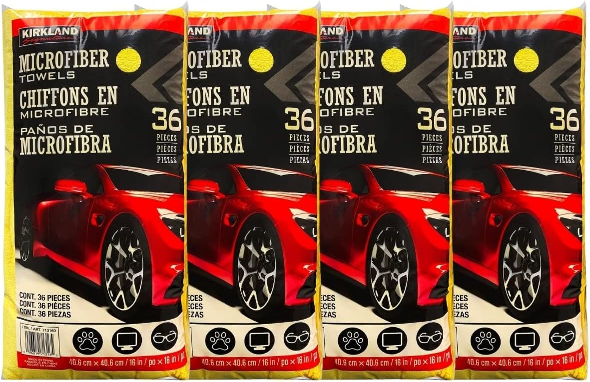  マイクロファイバータオル144枚（36枚×4個） マイクロファイバークロス マイクロファイバー タオル クロス　コストコ COSTCO KIRKLAND カークランド 洗車 吸水タオル 車 車用 カー 用品 業務用 大人気　大容量