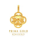 24K 純金 ペンダント 四葉のクローバー ハート レディース 女性 イエローゴールド プレゼント 誕生日 贈物 24金 ジュエリー アクセサリー ブランド プリマゴールド PRIMAGOLD K24 送料無料