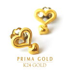 純金 ピアス ハートモチーフ ETERNAL LOVE レディース 女性 24K 24金 ゴールドジュエリー 記念日 誕生日 贈り物 PRIMAGOLD プリマゴールド 送料無料【イヤリング変更可】