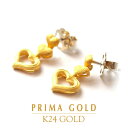 ハート 純金 ピアス ハートモチーフ ETERNAL LOVE レディース 女性 24K 24金 ゴールドジュエリー 記念日 誕生日 贈り物 PRIMAGOLD プリマゴールド 送料無料【イヤリング変更可】