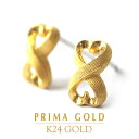 24K 純金 ハートピアス 24金 K24 ゴールド ハート リボン レディース プレゼント 贈り物 女性 PRIMAGOLD プリマゴールド ジュエリー アクセサリー ブランド 送料無料【イヤリング変更】