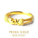プリマゴールド 24K 純金 3つのハート クロス リング 指輪 24金 K24 ゴールド スウィート モチーフ レディース プレゼント 贈り物 女性 PRIMAGOLD プリマゴールド ジュエリー アクセサリー ブランド 送料無料