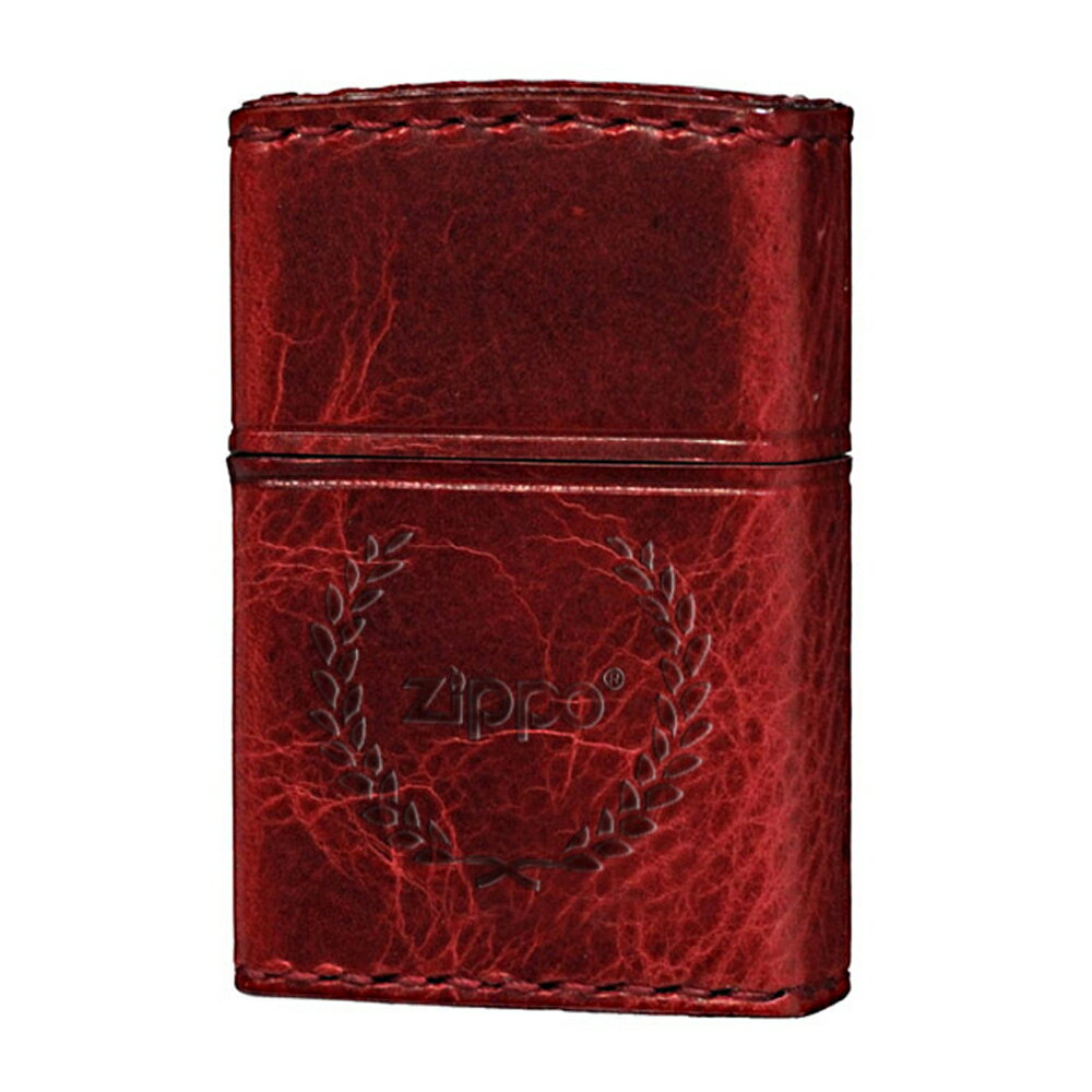 革 zippo 【ジッポ】　rd-7 【送料無料】 ダメージレッド革巻き 【ジッポ】 ライター　ジッポライター 革・革巻(本牛革手縫い)(ジッポ インサイド刻印可)ジッポプレゼントZIPPO