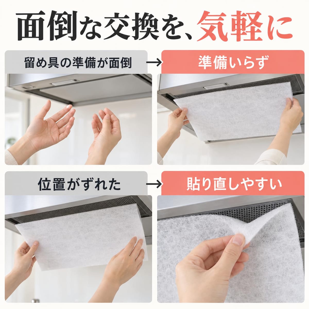 【セット買い】パッと貼るだけ レンジフードフィルター 約45cm×60cm 5枚入×2袋(計1...
