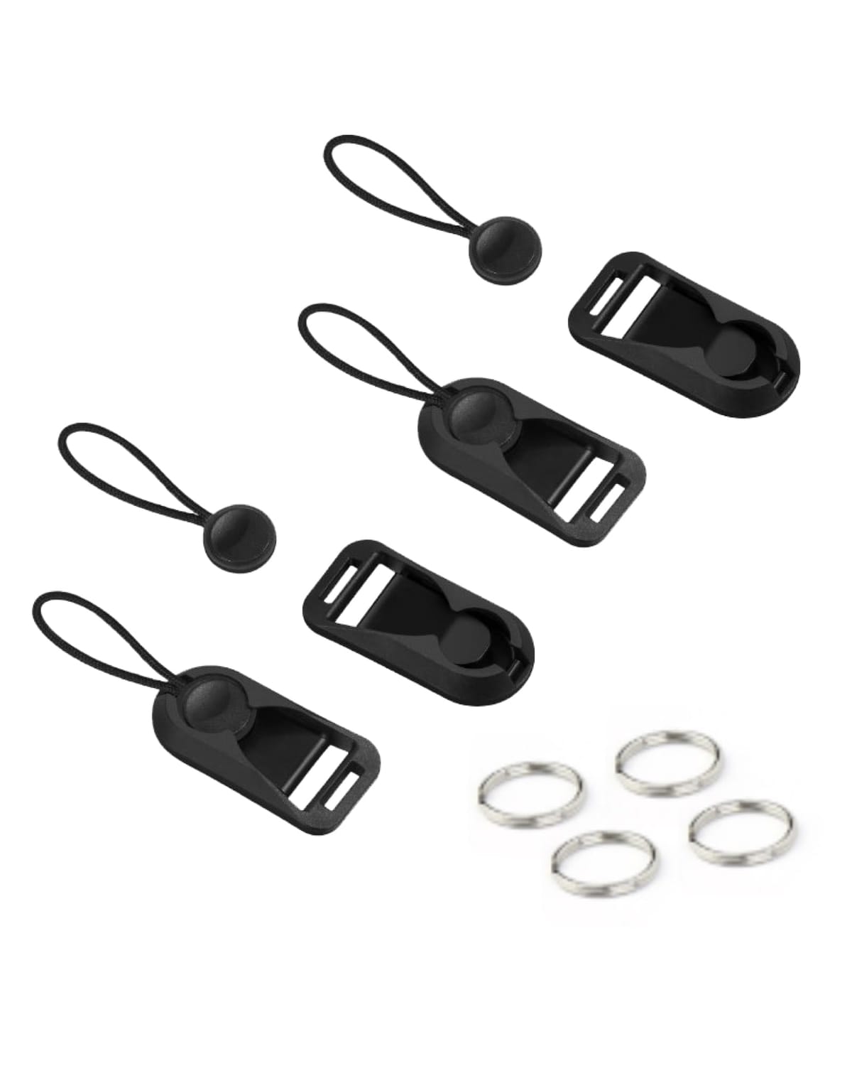 [EMARINO] アンカーリンクス ストラップアダプター 丸型リング付 カメラ・双眼鏡 (ブラック4個)