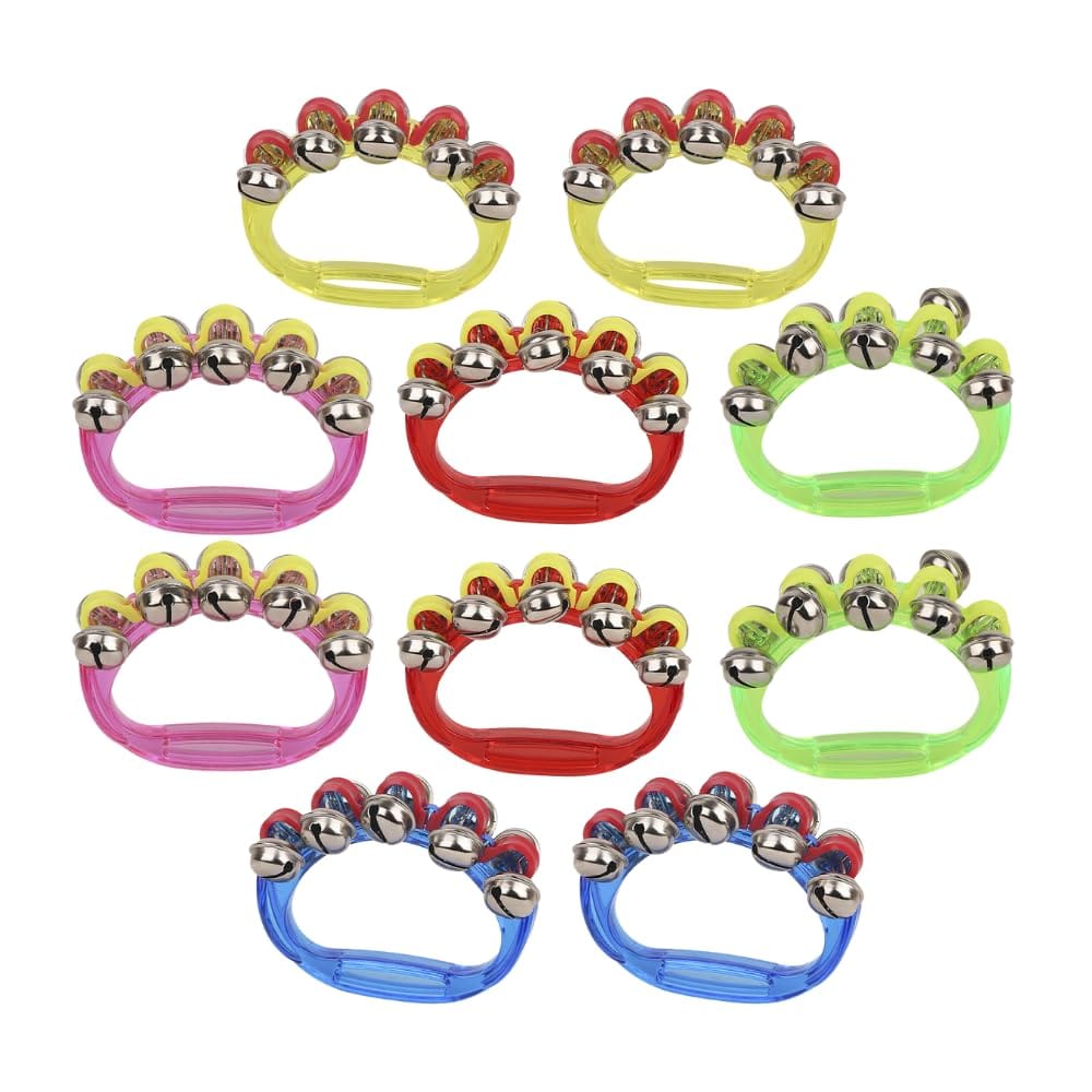 ideastore ハンドベル 鈴 リング ベル 楽器 演奏 幼児 発表会 5色10個セット