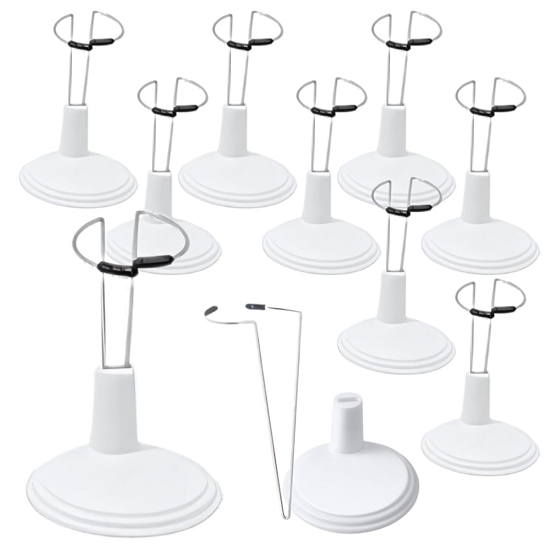 I'm so happy ドールスタンド フィギュア 台座 デッサン人形 ディスプレイスタンド プラモデル 10個セット（ホワイト/15cm）