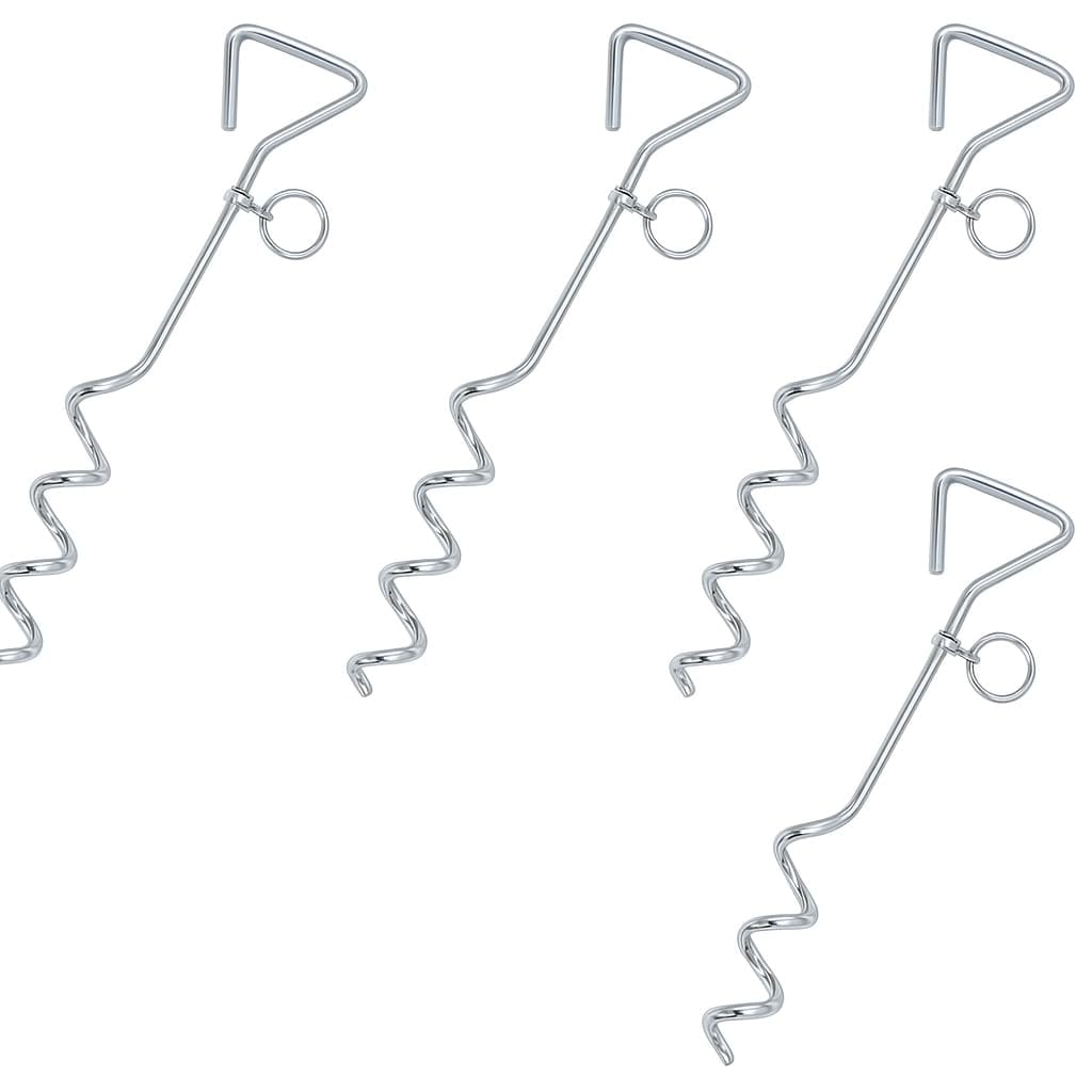 ドッグアンカー スクリューペグ 4本セット 犬用 係留 杭 地面固定 キャンプ 散歩用 ドッグポール