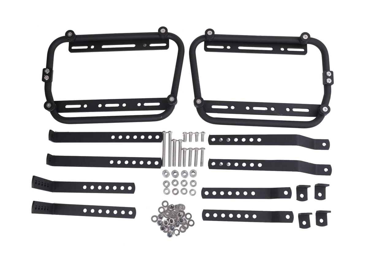 バイク用 サイドボックス 取り付け ステー 左右セット サイド キャリア サポート セット パーツ アクセサリー 簡単 脱着 パニアケース パニア ホルダー ツーリング 汎用 社外品