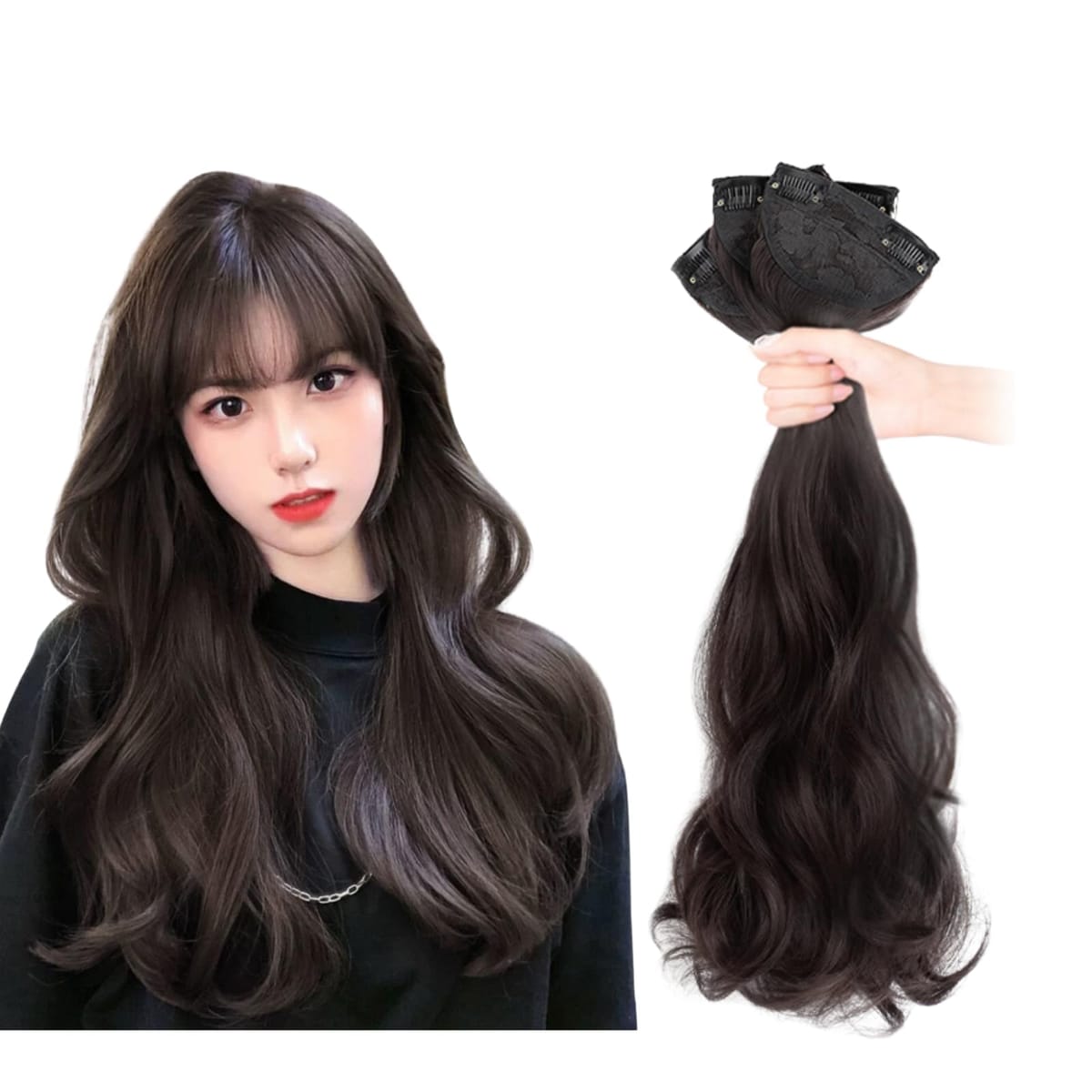 乐天商城 - SakuraLovely8 エクステ 襟足ウィッグ ワンタッチ 付け毛 自然 50cm